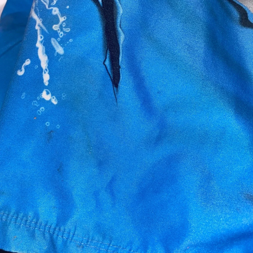 Hurley Swim Trunks Boys Size 14-16 Shark‎ Blue Ocean Bottoms Pool Play READ